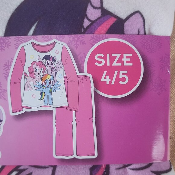 American Marketing My Little Pony Girls Flannel Pink White Poly 2pc Pajama 4/5 - Picture 4 of 16
